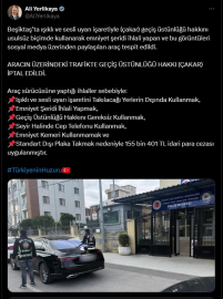 İstanbul - Bakan Yerlikaya açıkladı: Beşiktaş'taki aracın çakarı iptal edildi