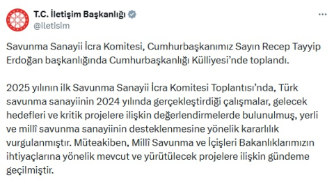 Cumhurbaşkanı Erdoğan, Savunma Sanayii İcra Komitesi Toplantısı'na başkanlık etti (2)