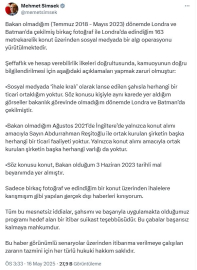 Bakan Şimşek: Hakkımdaki gerçek dışı haberleri kınıyorum