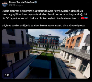Cumhurbaşkanı Erdoğan: Bugün 49 bin 56 iş yeri ve konutu hak sahiplerine teslim ediyoruz
