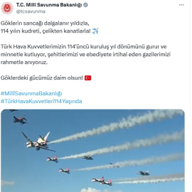 MSB'den Hava Kuvvetleri'nin 114'üncü kuruluş yıl dönümüne özel klip