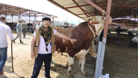 Kırşehir’de kurban pazarının en büyüğü 1 tonluk 'Paşa', 230 bin TL'den satıldı