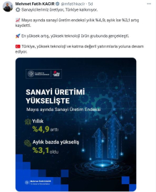Bakan Kacır: Sanayicilerimiz üretiyor, Türkiye kalkınıyor