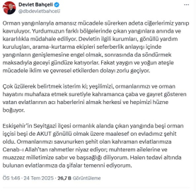 Bahçeli'den orman şehitleri için taziye mesajı