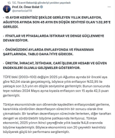 Bakan Bolat: Yıllık enflasyon, 45 ayın en düşük seviyesine geriledi / Fotoğraflar