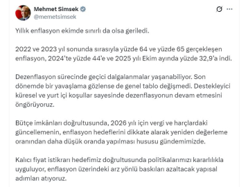 Bakan Şimşek: Dezenflasyonun devam etmesini öngörüyoruz