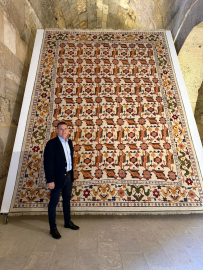 Yeniden dokunan Selçuklu halıları, Sultanhanı Kervansarayı'nda sergileniyor