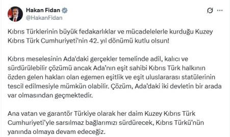 Bakan Fidan: Ada'da çözüm iki devletin bir arada var olmasından geçmektedir