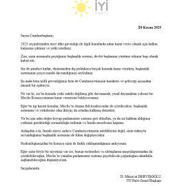 Dervişoğlu'ndan Cumhurbaşkanı Erdoğan'a 'İmralı' mektubu