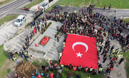 Trakya'daki 500 motosiklet tutkunundan şehit ailesine ziyaret
